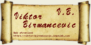 Viktor Birmančević vizit kartica